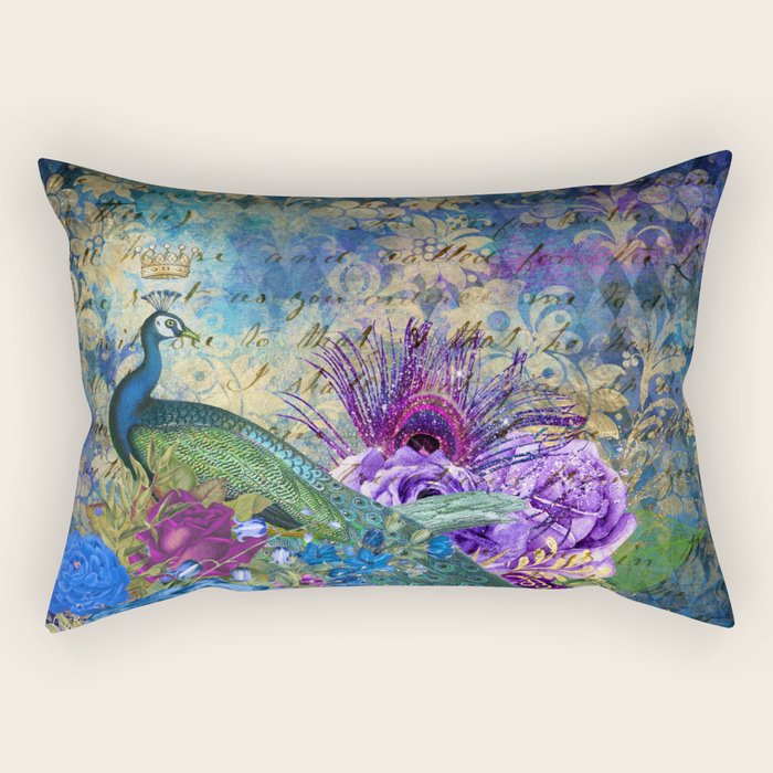 Feather Peacock 20 Rectangular Pillow Gallery Image 1