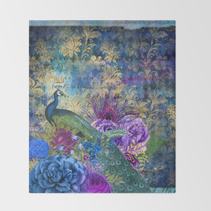 Feather Peacock 20 Throw Blanket Gallery Image 2