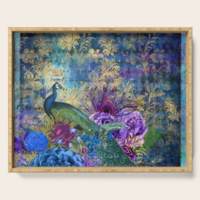Feather Peacock 20 Serving Tray Gallery Image 1