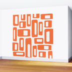 Retro Mid Century Modern Abstract Pattern 336 Orange Wall Mural Gallery Image 2