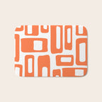 Retro Mid Century Modern Abstract Pattern 336 Orange Bath Mat Gallery Image 1