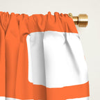 Retro Mid Century Modern Abstract Pattern 336 Orange Window Curtain Gallery Image 2