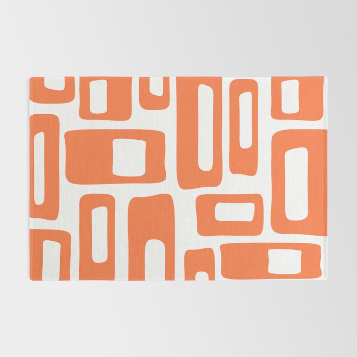 Retro Mid Century Modern Abstract Pattern 336 Orange Rug Gallery Image 2
