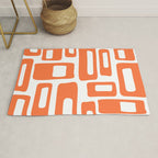 Retro Mid Century Modern Abstract Pattern 336 Orange Rug Gallery Image 1