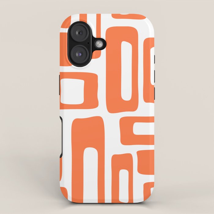 Retro Mid Century Modern Abstract Pattern 336 Orange iPhone Case Gallery Image 1