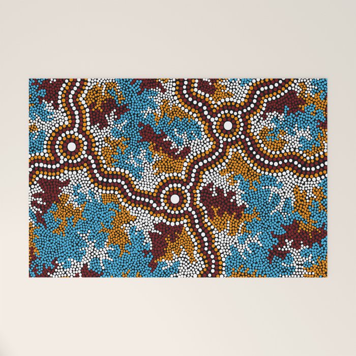 Authentic Aboriginal Art - Wetland Dreaming Welcome Mat Gallery Image 1