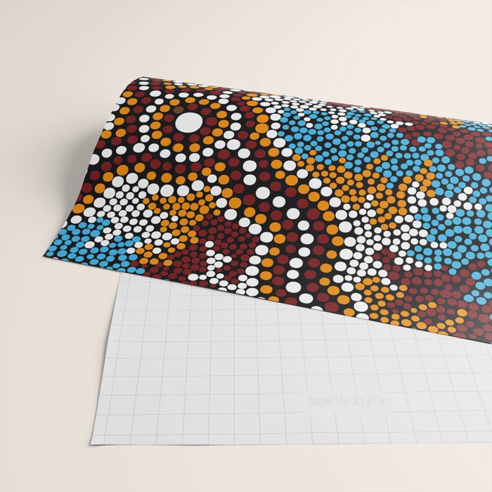 Authentic Aboriginal Art - Wetland Dreaming Wrapping Paper Gallery Image 2