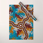 Authentic Aboriginal Art - Wetland Dreaming Wrapping Paper Gallery Image 1