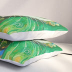 Klimt Cat with Bright Green Eyes Pillow Sham Gallery Image 3
