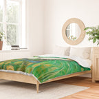 Klimt Cat with Bright Green Eyes Duvet Cover Gallery Image 2