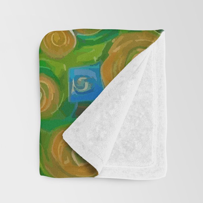 Klimt Cat with Bright Green Eyes Throw Blanket Gallery Image 3