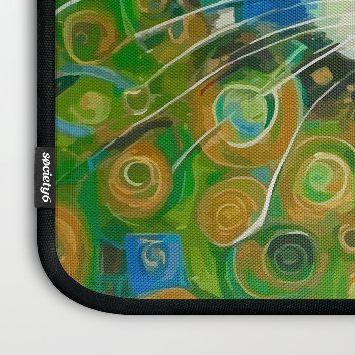 Klimt Cat with Bright Green Eyes Laptop Sleeve Gallery Image 3