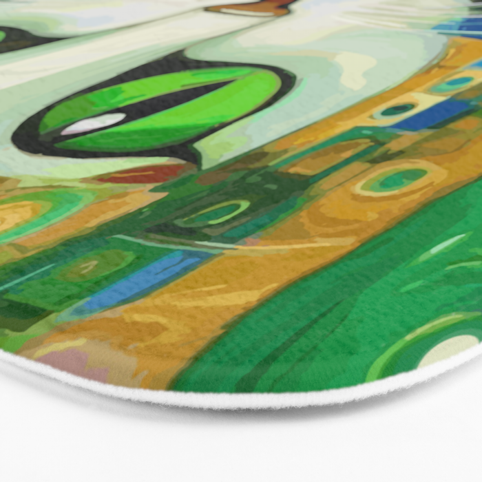 Klimt Cat with Bright Green Eyes Bath Mat Gallery Image 3