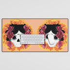 Catrina frida mexican kawaii cute sugar skull mexican style mexican flower marigold skeleton  Desk Mat Gallery Image 1