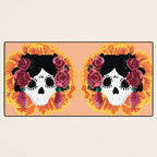 Catrina frida mexican kawaii cute sugar skull mexican style mexican flower marigold skeleton  Desk Mat Gallery Image 3