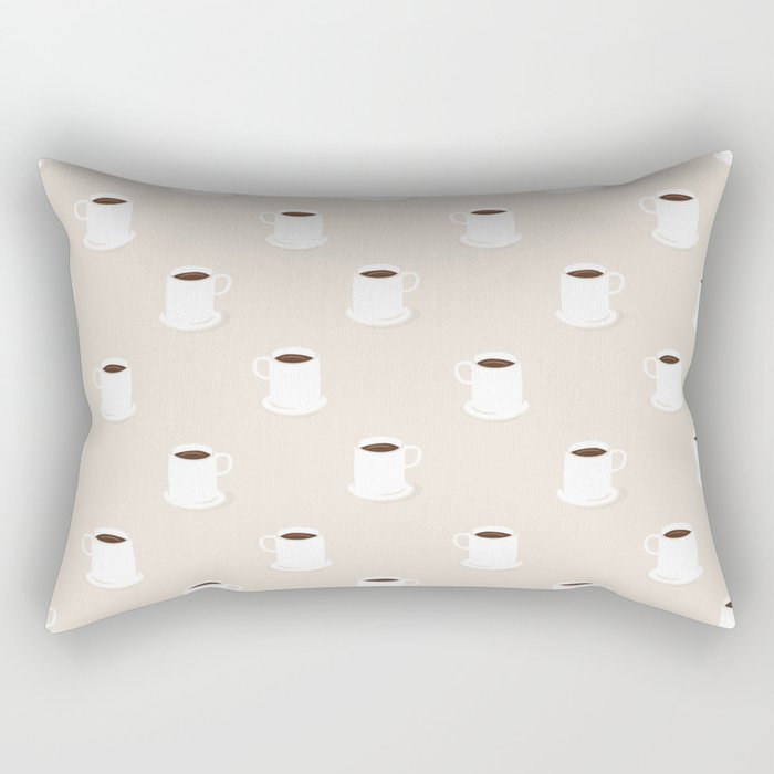 Retro coffee cup cartoon pattern Rectangular Pillow Gallery Image 2