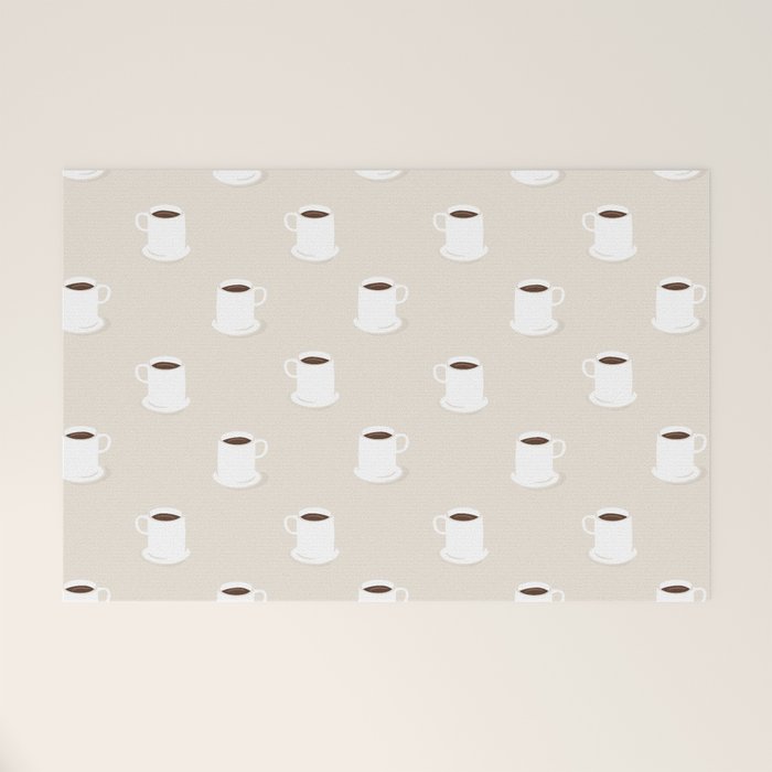 Retro coffee cup cartoon pattern Welcome Mat Gallery Image 1