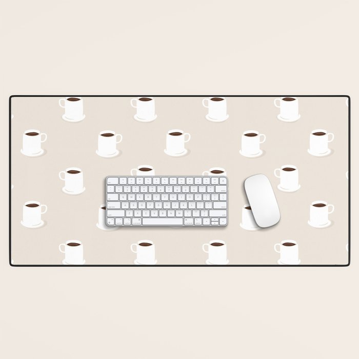Retro coffee cup cartoon pattern Desk Mat Gallery Image 1