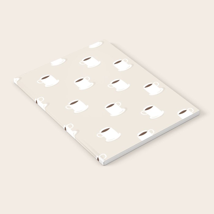 Retro coffee cup cartoon pattern Notebook Gallery Image 2
