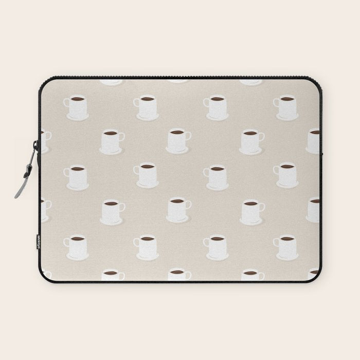 Retro coffee cup cartoon pattern Laptop Sleeve Gallery Image 1