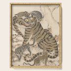 Tiger Family, Korean Art, 1800s Serving Tray Gallery Image 1