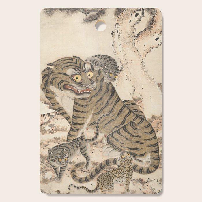 Tiger Family, Korean Art, 1800s Cutting Board Gallery Image 1
