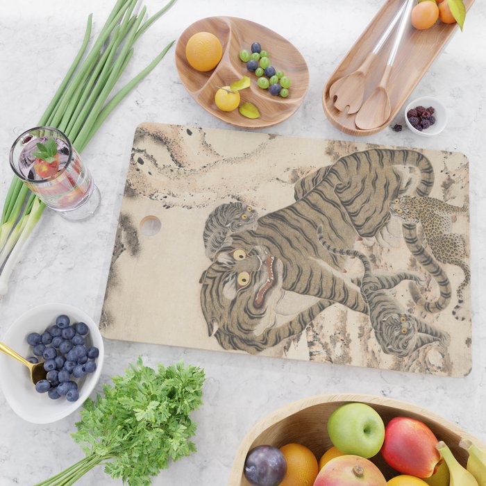 Tiger Family, Korean Art, 1800s Cutting Board Gallery Image 2