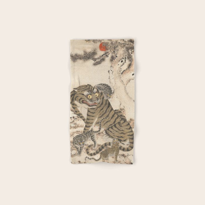 Tiger Family, Korean Art, 1800s Bath Towel Gallery Image 1