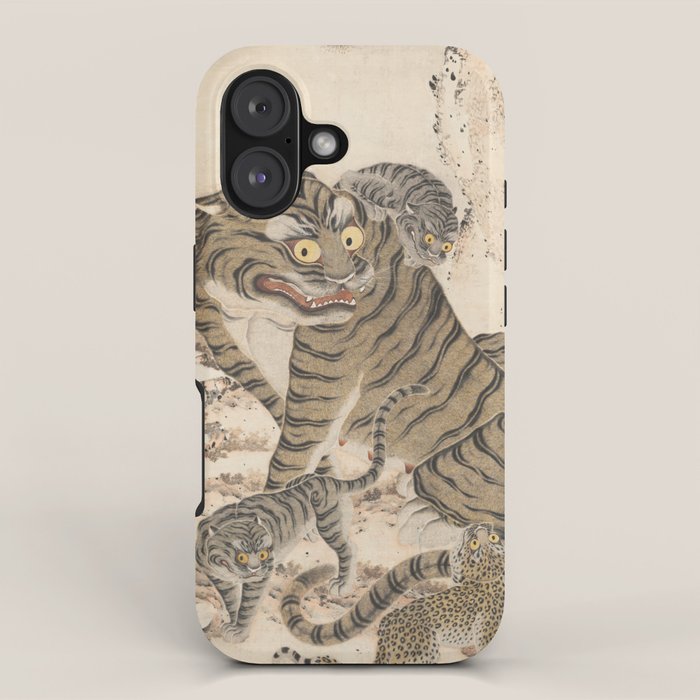 Tiger Family, Korean Art, 1800s iPhone Case Gallery Image 1
