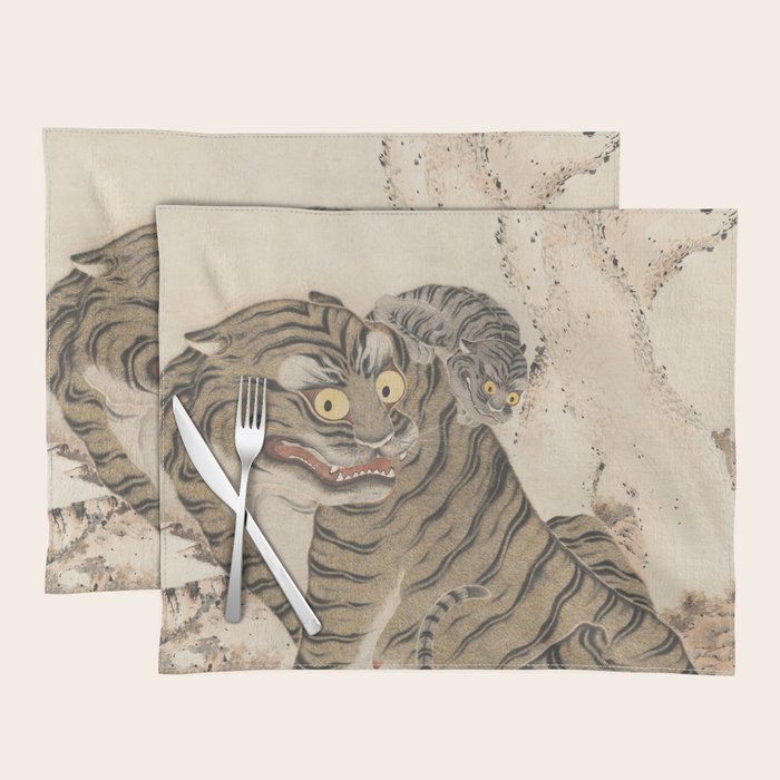 Tiger Family, Korean Art, 1800s Placemat Gallery Image 1