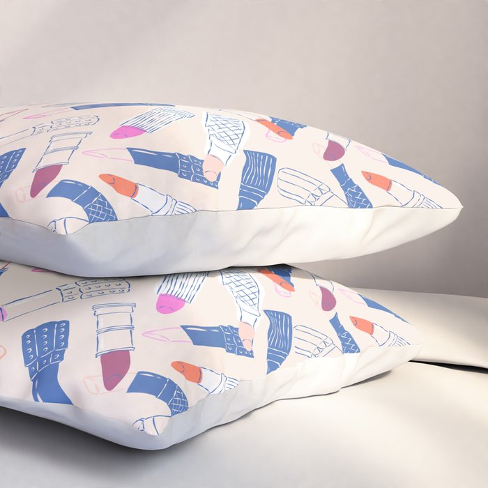 Lipstick Tubes Illustration Pillow Sham Gallery Image 3