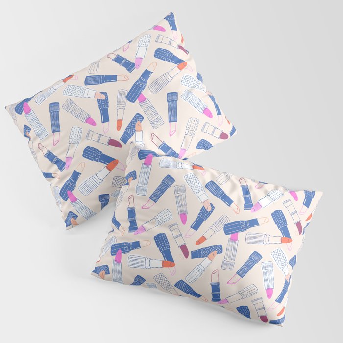 Lipstick Tubes Illustration Pillow Sham Gallery Image 3