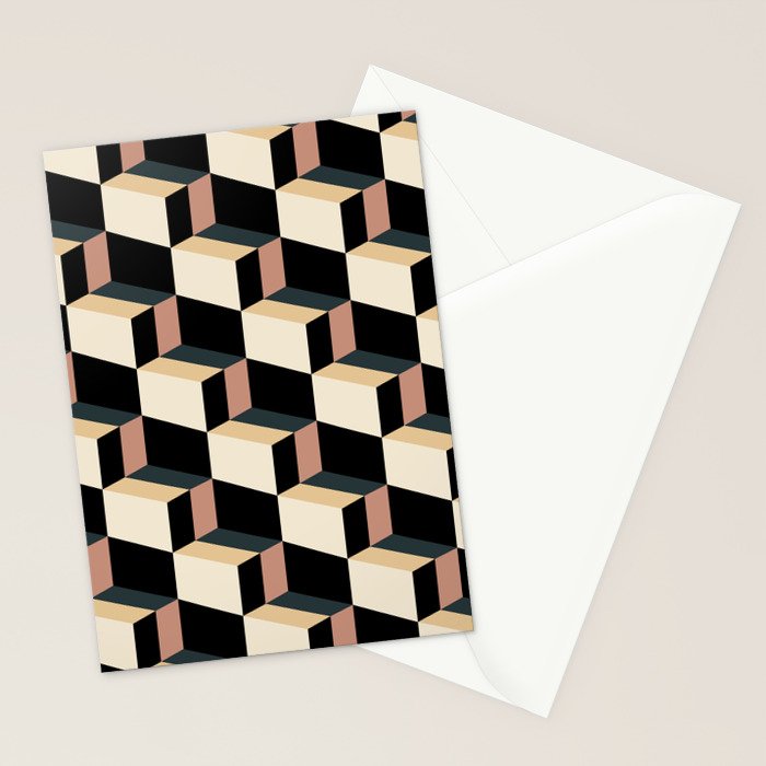Cuboid Geometric Abstract Shapes Pattern XXXI Stationery Card Gallery Image 2