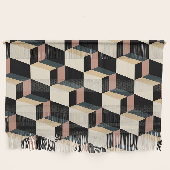 Cuboid Geometric Abstract Shapes Pattern XXXI Wall Hanging Gallery Image 1