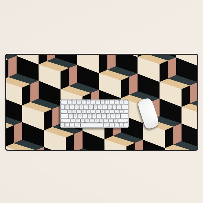 Cuboid Geometric Abstract Shapes Pattern XXXI Desk Mat Gallery Image 1