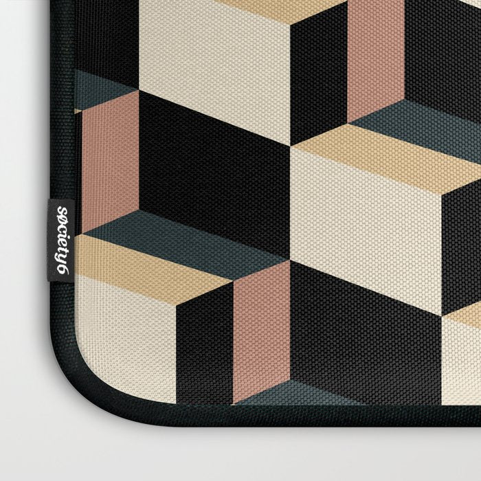 Cuboid Geometric Abstract Shapes Pattern XXXI Laptop Sleeve Gallery Image 3