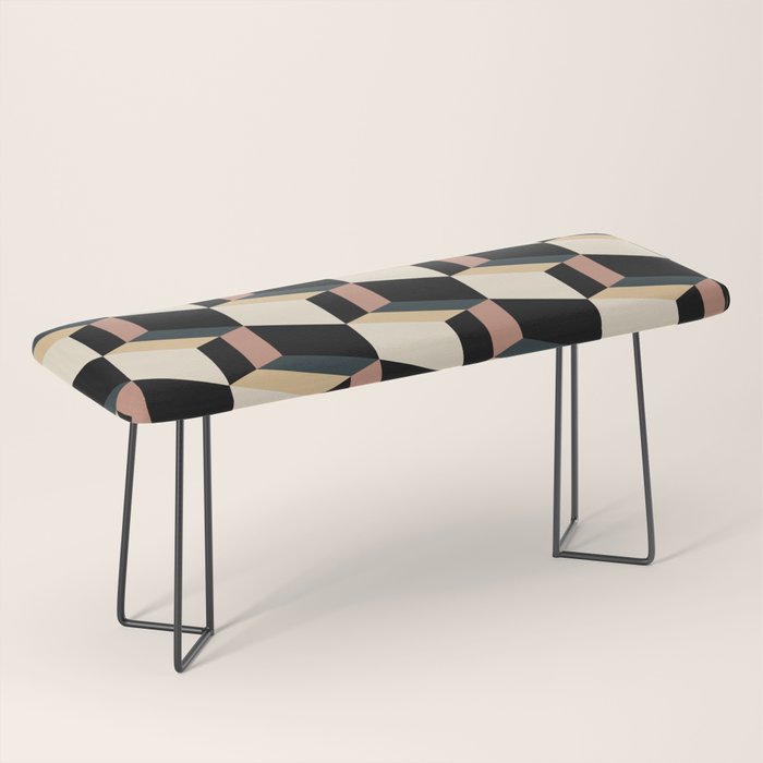 Cuboid Geometric Abstract Shapes Pattern XXXI Bench Gallery Image 1