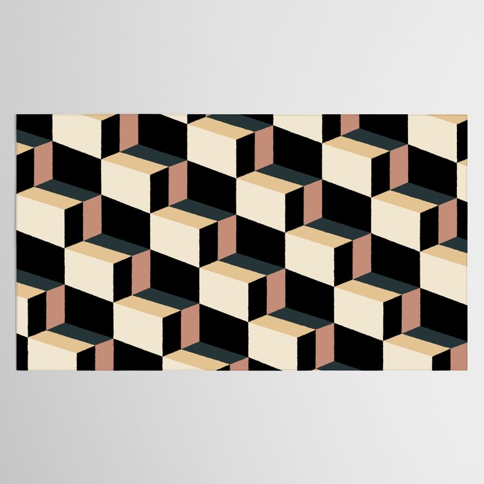 Cuboid Geometric Abstract Shapes Pattern XXXI Tablecloth Gallery Image 2