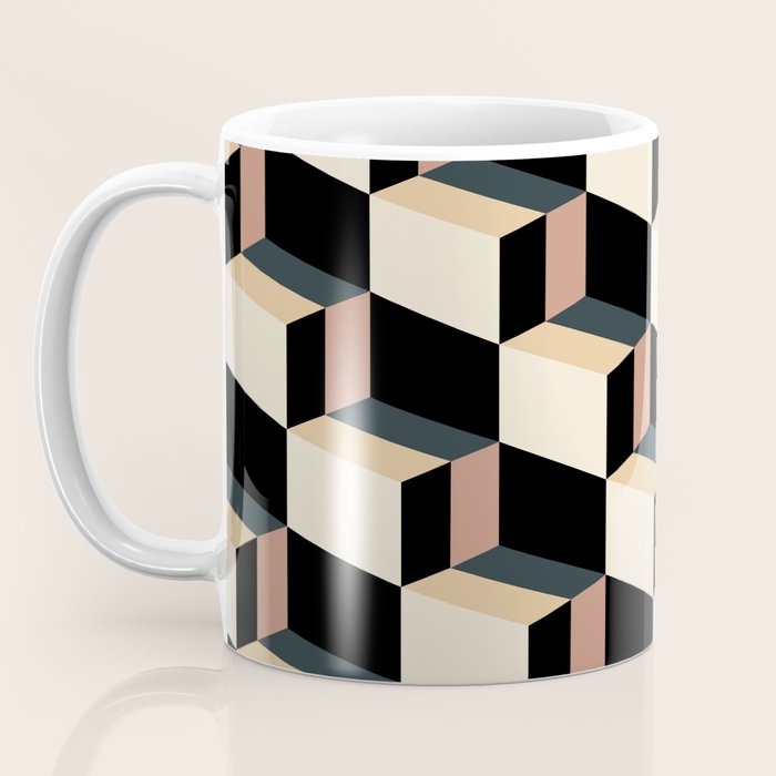 Cuboid Geometric Abstract Shapes Pattern XXXI Coffee Mug Gallery Image 3