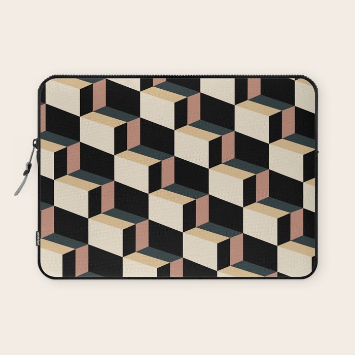 Cuboid Geometric Abstract Shapes Pattern XXXI Laptop Sleeve Gallery Image 1