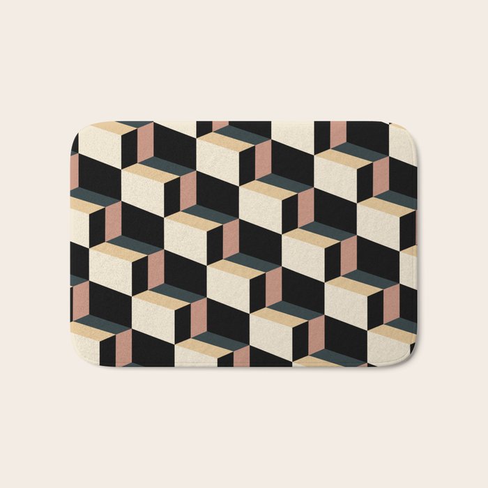 Cuboid Geometric Abstract Shapes Pattern XXXI Bath Mat Gallery Image 1