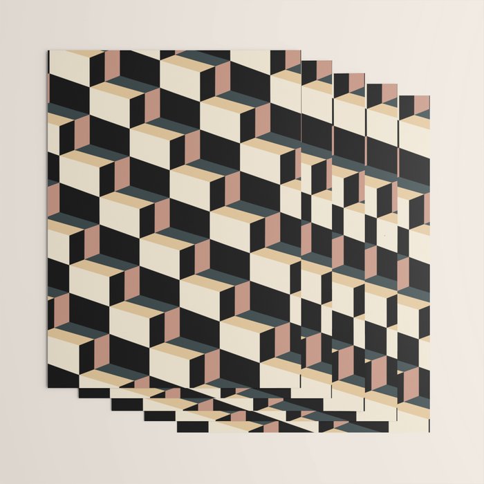 Cuboid Geometric Abstract Shapes Pattern XXXI Wrapping Paper Gallery Image 3