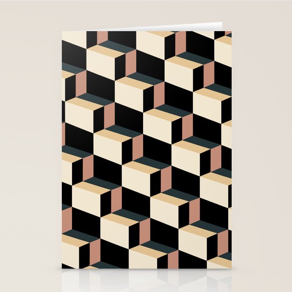 Cuboid Geometric Abstract Shapes Pattern XXXI Stationery Card Gallery Image 2