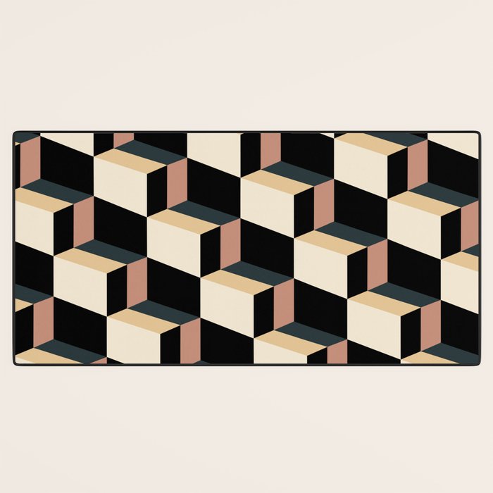 Cuboid Geometric Abstract Shapes Pattern XXXI Desk Mat Gallery Image 3