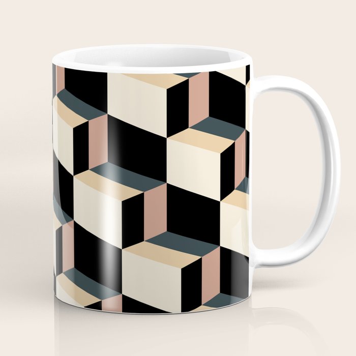 Cuboid Geometric Abstract Shapes Pattern XXXI Coffee Mug Gallery Image 1