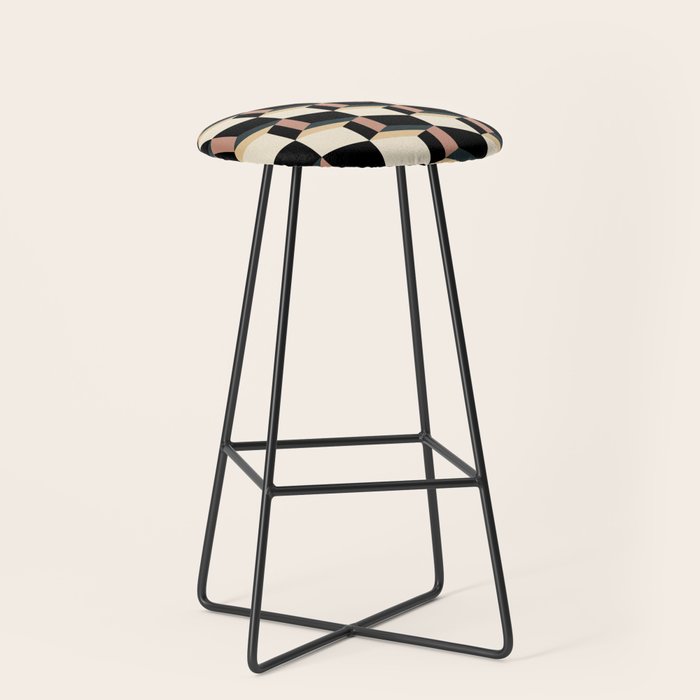 Cuboid Geometric Abstract Shapes Pattern XXXI Stool Gallery Image 1