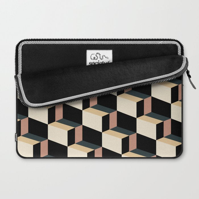 Cuboid Geometric Abstract Shapes Pattern XXXI Laptop Sleeve Gallery Image 2