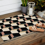 Cuboid Geometric Abstract Shapes Pattern XXXI Outdoor Rug Gallery Image 2