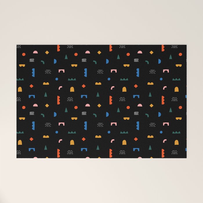 Colorful abstract geometric shape art pattern Welcome Mat Gallery Image 1
