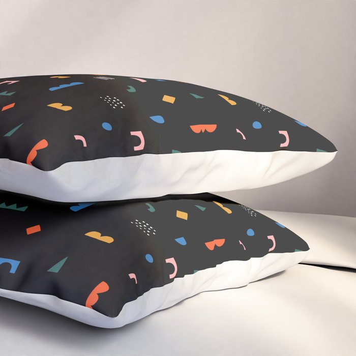 Colorful abstract geometric shape art pattern Pillow Sham Gallery Image 3
